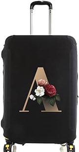 Initial Letter Printed Design Travel Trolley Case Cover Protector Washable Suitcase Cover Luggage Storage Covers for 18-28 Inch Luggage Cover (L (26-28 inch Luggage), gold S).