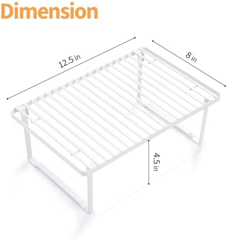 Amazon Basics Stackable Kitchen Storage Shelves, Metal, White