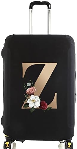 Initial Letter Printed Design Travel Trolley Case Cover Protector Washable Suitcase Cover Luggage Storage Covers for 18-28 Inch Luggage Cover (L (26-28 inch Luggage), gold S).