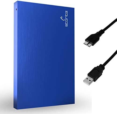 Storite External Portable Hard Drive 500GB with USB 3.0, External Backup Storage, Fast Data Transfer Suitable for PC, Mac, Xbox One, Window, Gaming, Laptop, and Desktop (Blue).