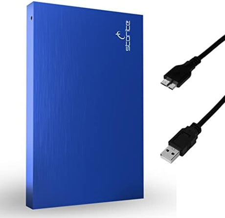 Storite External Portable Hard Drive 500GB with USB 3.0, External Backup Storage, Fast Data Transfer Suitable for PC, Mac, Xbox One, Window, Gaming, Laptop, and Desktop (Blue)