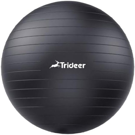 Trideer Exercise Ball Yoga Ball, 5 Sizes Pregnancy Ball for Maternity, Balance, Stability, Fitness, Anti-Burst Birthing Ball & Heavy Duty Office Ball Chair, Gym Ball with Quick Pump.