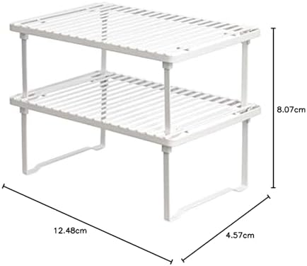 Amazon Basics Stackable Kitchen Storage Shelves, Metal, White