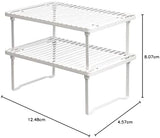 Amazon Basics Stackable Kitchen Storage Shelves, Metal, White