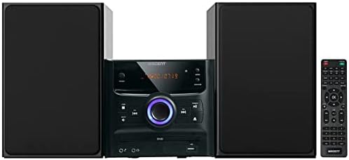 WISCENT Hi-Fi Compact Stereo Systems with Bluetooth, FM Radio,CD Player,Micro DVD Player for Home,USB-MP3 Playback,AUX,MIC,Remote Control,30W, Hi Fi Music System,DSP-Tech