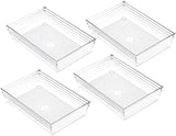 14 Pcs Kitchen Drawer Organiser Storage Trays for Makeup Bedroom Office, Desk Versatile, Plastic, Clear