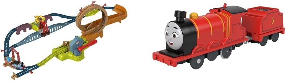 Thomas & Friends Fisher-Price Launch & Loop Maintenance Yard toy train and track set with motorized Thomas engine for ages 3 years and older.