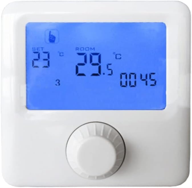 5A Digital Room Thermostat Temperature Controller 5~35°C/41~95°F, HYO6BW Digital LCD Display Heating Programmable Thermostat Temperature Controller, Accuracy 0.5°C/1°F.