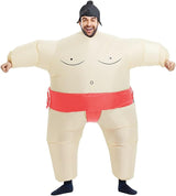 Rafalacy Inflatable Sumo Wrestler Suit Costume for Adult Blow up Halloween Costume Party Fat Suit Fancy Families Member Game Costume.