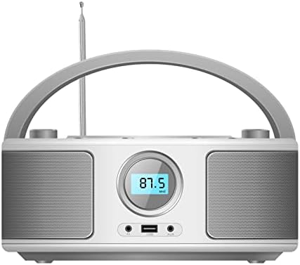 CD Radio Portable CD Player Boombox with Bluetooth,FM Radio,USB MP3 Playback,3.5mm AUX Headphone Jack and USB Input, CD-MP3/CD-R/CD-RW Compatible(WTB791)