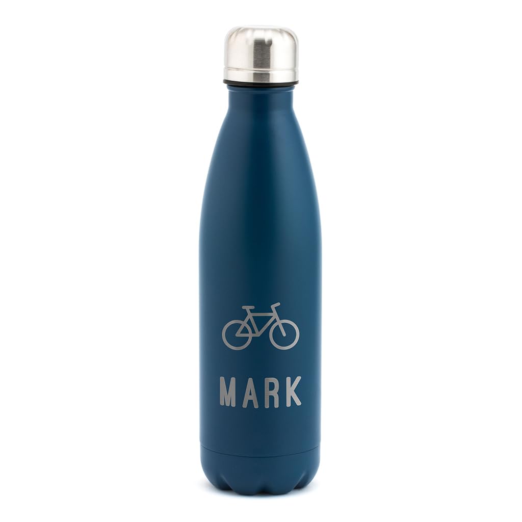 Personalised Sports Metal Water Bottle - Insulated Drinks Flask For Him - Unique Birthday Gifts For Men - 500ml Coloured Metal Water Bottle.