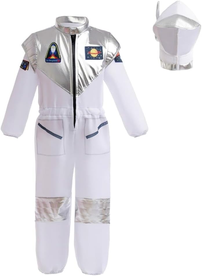 Lito Angels Astronaut Spaceman Fancy Dress Up Costume Halloween Birthday Pretend Play Space Suit with Helmet for Kids Boys Girls.