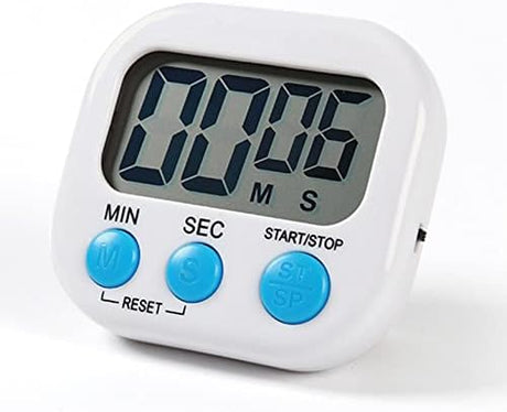 Houdian Digital Kitchen Timer, Magnetic Backing Stand, Loud Alarm, Count up & Count down Clock, White.