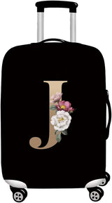 Initial Letter Printed Design Travel Trolley Case Cover Protector Washable Suitcase Cover Luggage Storage Covers for 18-28 Inch Luggage Cover (L (26-28 inch Luggage), gold S).