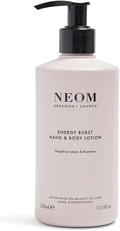 NEOM – Energy Burst Hand & Body Lotion, 300ml | Grapefruit, Lemon & Rosemary | Nourish & Soften.