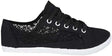 Womens Canvas Shoes Trainers Casual Plimsolls LACE UP Flat Embroidered Pumps Size UK 3-7 (EU 36-40).