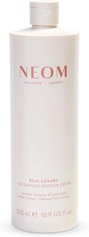 NEOM- Real Luxury Cocooning Shower Cream | Lavendar, Geranium & Cedarwood (500ml, 500, millilitre).