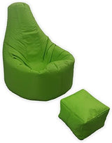 Large Beanbag Chair Indoor And Outdoor Garden Patio Lounger Living Room Gamer seat with matching Foot Stool, Water Resistant Material.