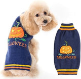 Dog Halloween Jumper Pet Dog Sweater Knitted Dog Pumpkin Costume Dog Halloween Costumes for Small Medium Large Dogs Funny Holiday Party Outfit for Cat and Puppy Black L.