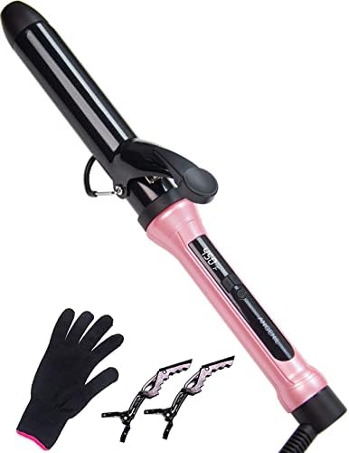 ANGENIL Curling Iron Wand Tongs 1 1/4 Inch, Travel Hair Curler Crimper Temperature Adjustable, Fast Heating Curling Iron for Short & Long Hair for Women with Ceramic Tourmaline Barrel.