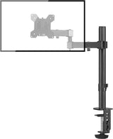 Single Monitor Arm Desk Mount, Max. Load 10kg, Adjustable Mount with Tilt Swivel Rotation for 13-32 inch LCD LED Screens, 2 Mouting Options, Vesa 75x75/100x100mm.