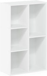 Furinno Luder 5-Cube Reversible Open Shelf, White.