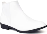 ComeShun Classic Chelsea Boots Low Block Heels Comfort Ankle Boots.