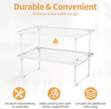 Amazon Basics Stackable Kitchen Storage Shelves, Metal, White