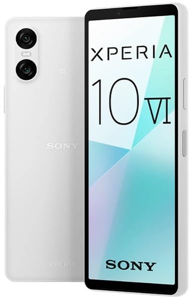 sony Xperia 10 VI - 6.1 Inch 21:9 Wide OLED - Three optical focal lengths - Lightweight - Android 14 - SIM free - 128GB storage - IP65/68 rating - Dual SIM hybrid- White.