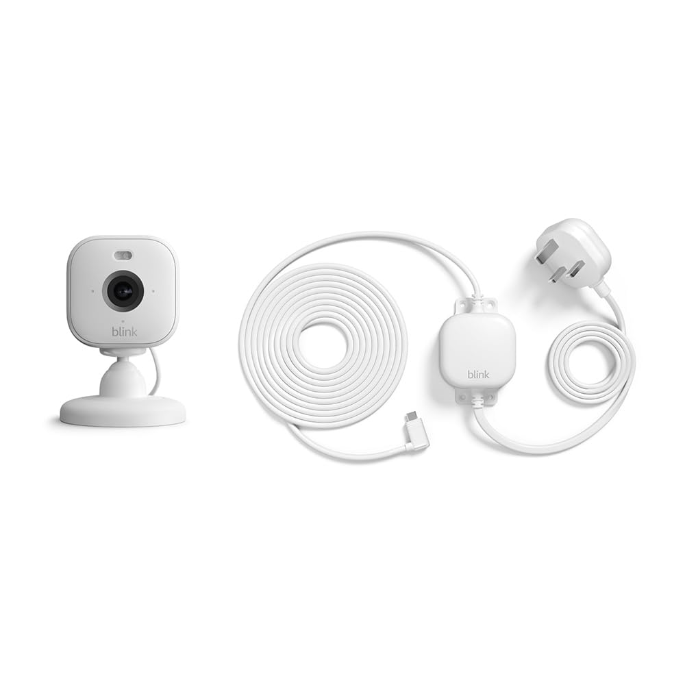 All-New Blink Mini 2 – Plug-in smart security camera, HD night view in colour, built-in spotlight, two-way audio, motion detection, works with Alexa (White)