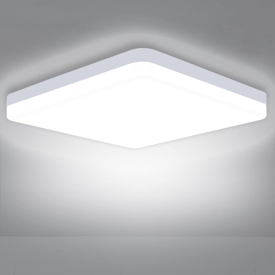 ASHUAQI LED Ceiling Light, 36W 6500K Daylight White Ceiling Lights, 3240LM Square Ceiling Lights for Kitchen, Bedroom, Hallway, Toilet, Porch, Lounge, Laundry, Dining Room, Balcony, Utility Room