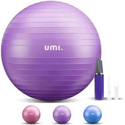 Amazon Brand - Umi Large Exercise Ball 55cm 65cm 75cm Gym Balls for Adults Yoga Ball with Pump Anti Burst Ball Chair for Balance, Stability.