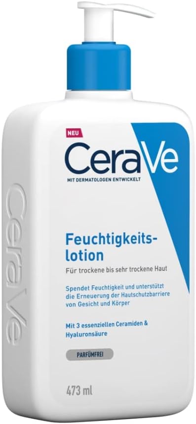 CeraVe Moisturising Lotion, with hyaluronic acid and 3 essential ceramides, Daily Face & Body Moisturiser for Dry to Very Dry Skin (Packaging may vary) 236 ml (Pack of 1).