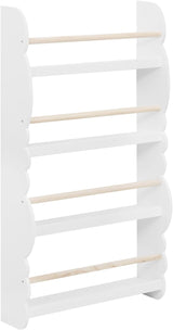 WOLTU Kids Bookcase Wall Shelf, 3 Tier Children's Bookshelf Storage Display Rack, Wooden Book Organizer for Children's Room, White, KR013ws.