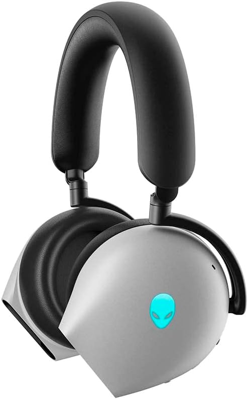 Alienware Tri-Mode AW920H Wireless Gaming Headset, 40mm Hi-Res Drivers, Active Noise Cancelling, Fast Charging, Multi Platform Compatible, White.