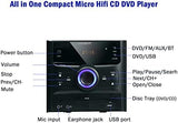 WISCENT Hi-Fi Compact Stereo Systems with Bluetooth, FM Radio,CD Player,Micro DVD Player for Home,USB-MP3 Playback,AUX,MIC,Remote Control,30W, Hi Fi Music System,DSP-Tech