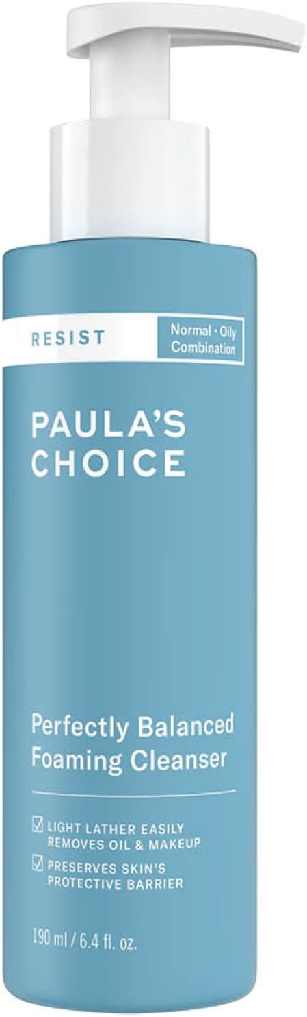 Paula's Choice RESIST Anti Aging Foaming Cleanser - Hydrating & Soothing Face Wash with Hyaluronic Acid - Fights Blackheads - Combination to Oily Skin - 190 ml.