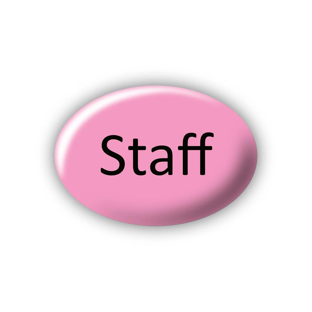 Custom Staff Name Badge for Work - Basic Pink - Pin Badges for Work Student Nurses Trainee Healthcare Retail Office Training.