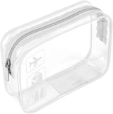 Clear Travel Toiletry Bag TSA Approved Quart Size Travel Bag Clear Airport Carry On Liquid Cosmetic Pouch Clear Shower Bag Transparent Security Toiletry Bags(White.