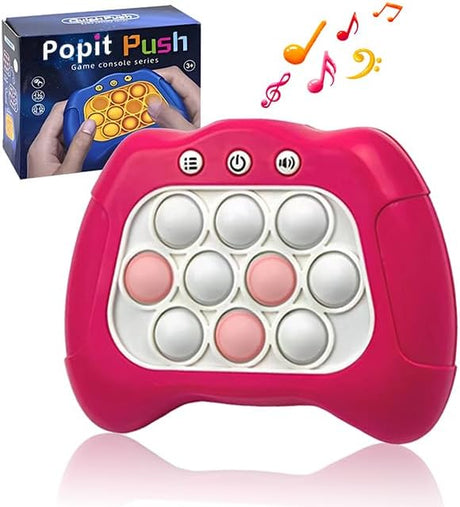 quick push bubbles game console,Button Puzzle Pop Light Up Game,decompression breakthrough puzzle game machine,Sensory Fidget Toys for autism,Hand -eye coordination game for Kids Adults(white).