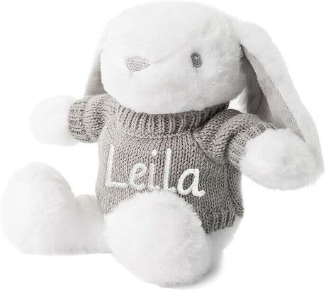 Gembroidery Personalised Teddy Bear Plush Soft Toy Bunny Rabbit, Stuffed Animals Christening Gift For Girls and Boys, Baby Keepsake, Baptism Present For Babies and Toddlers (Beige Teddy).