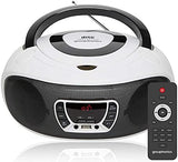 Grouptronics GTCD-501 Stereo BoomBox Portable CD Player Radio With USB, MP3 Player &amp; AUX IN for Smartphone &amp; Tablet White