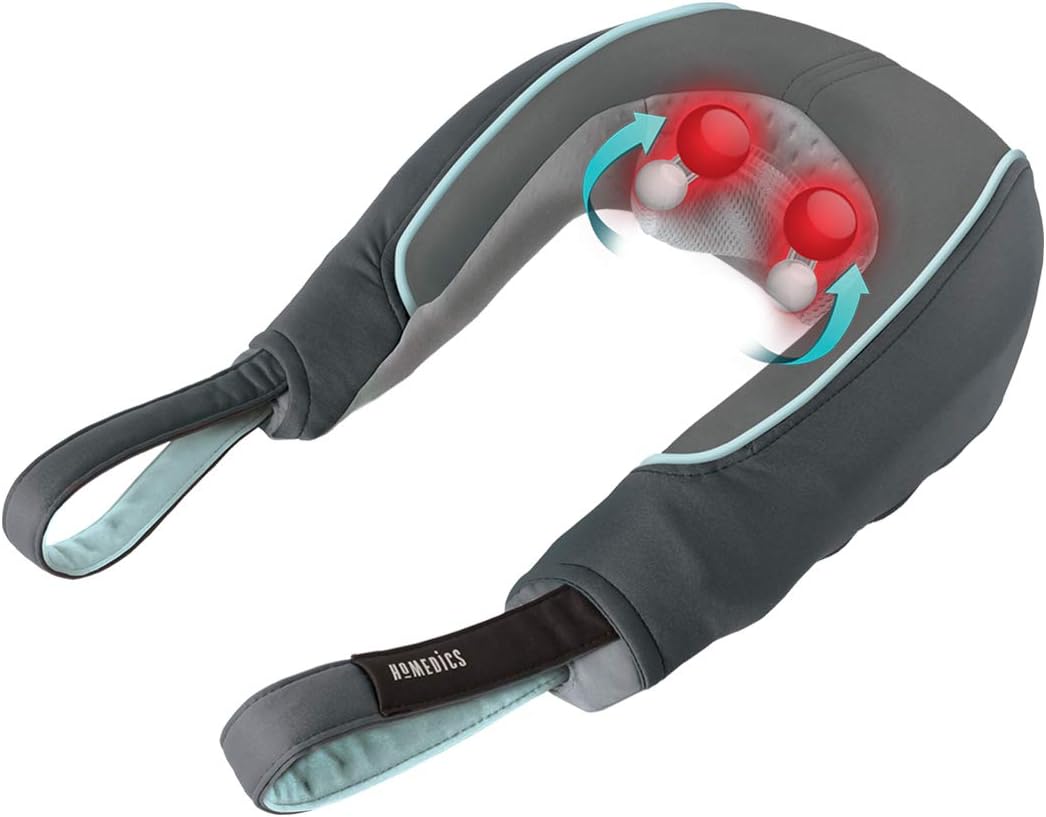 Homedics Shiatsu Neck Massager with Heat, Rotating Massagers for Neck and Back, Shoulder Massager with Handles.