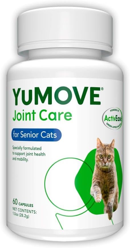 YuMOVE Senior Cat | Joint Supplement for Older, Stiff Cats, with Glucosamine, Chondroitin, Green Lipped Mussel, FOR SENIOR CATS and Breeds | 60 Capsules