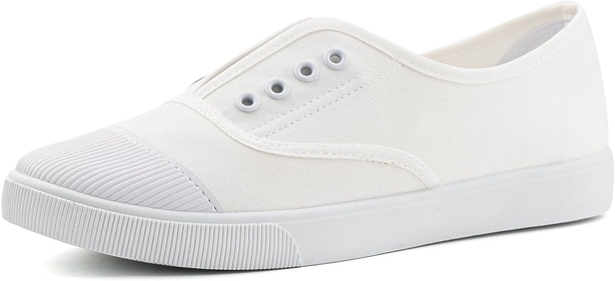 Hitmars Womens Canvas Shoes Slip On Trainers - Fashionable Lightweight and Breathable.