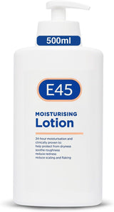 E45 Moisturising Lotion 500 ml - Dermatological Body Moisturiser Lotion - Body Lotion - Daily Moisturiser for Dry Skin & Sensitive Skin – Long-Lasting Hydration Protect from Dryness, Reduce Redness.