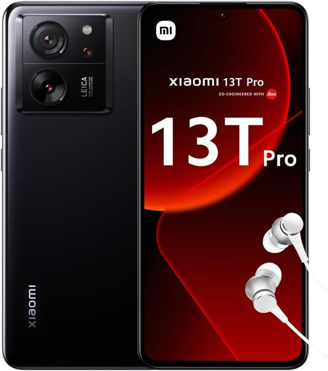 Xiaomi 13T Pro - 12+512GB Smartphone, Leica Camera, 6.67" AMOLED CrystalRes 1.5K+144Hz Screen, Mediatek Dimensity 9200+, 120W Turbo Charging, 5000mAh Battery, Black (UK Version).