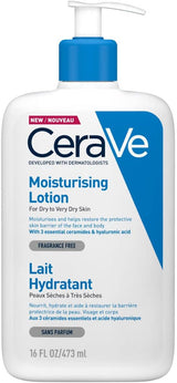 CeraVe Moisturising Lotion, with hyaluronic acid and 3 essential ceramides, Daily Face & Body Moisturiser for Dry to Very Dry Skin (Packaging may vary) 236 ml (Pack of 1).