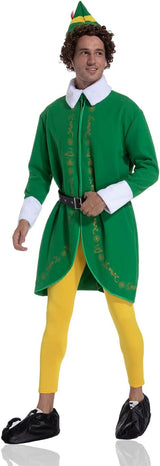 Emwwat Elf Costume, Christmas Elf Outfit with Elf Shoes, Hats, Coat, Belt and Leggings for Men.