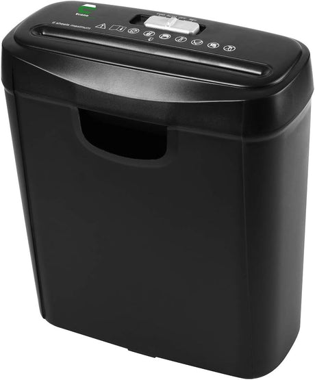 ECONO Strip Cut 6 Sheet Paper Shredder 10 Litre Bin Cut Size 6mm Security Level P2 Credit Card Shredder for Home use office use.